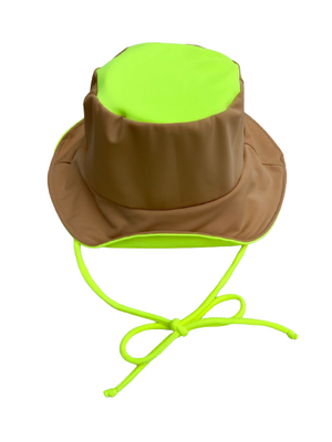 BUCKET HAT mini (neon yellow & nude)